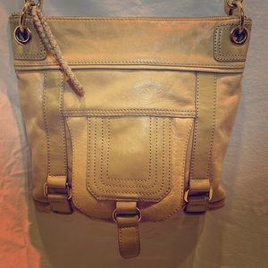 Neutral leather crossbody